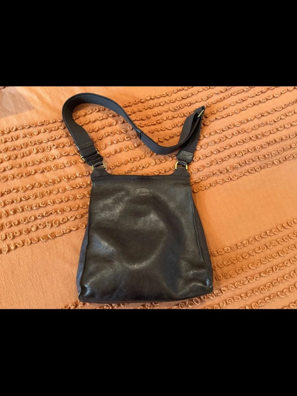Mulberry Dark Brown Leather Messenger Bag with Gold Turn-Lock